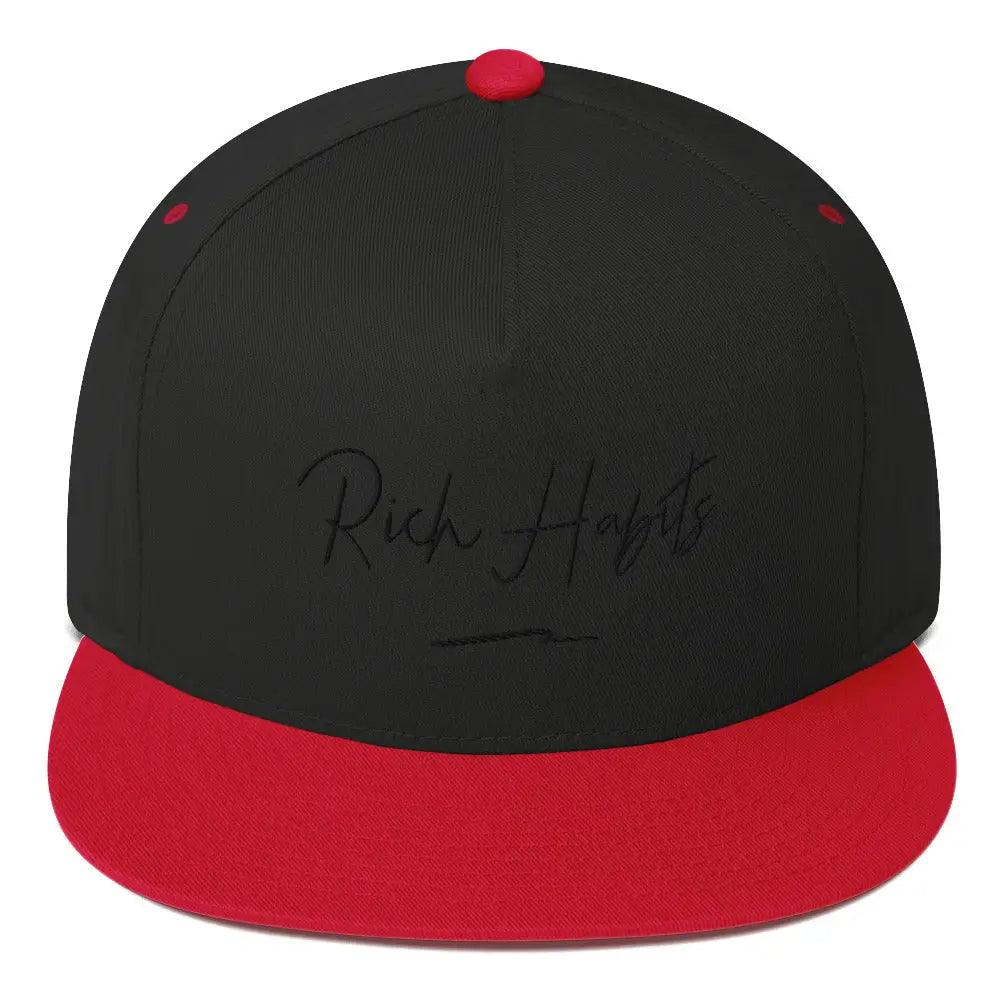 Flat Bill Cap - Black/ Red