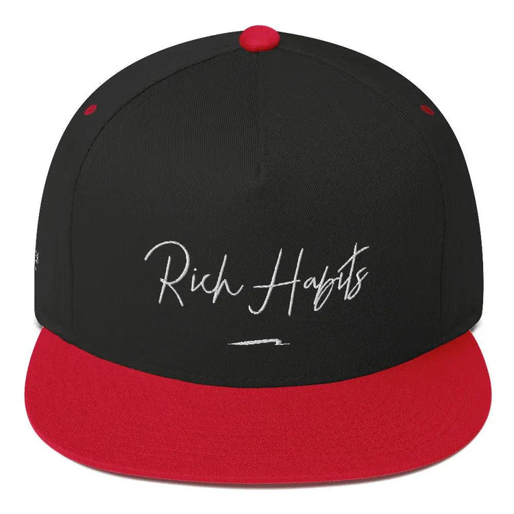 Flat Bill Cap - Black/ Red