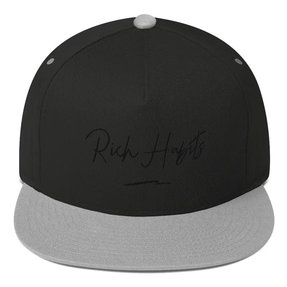 Flat Bill Cap - Black/ Grey