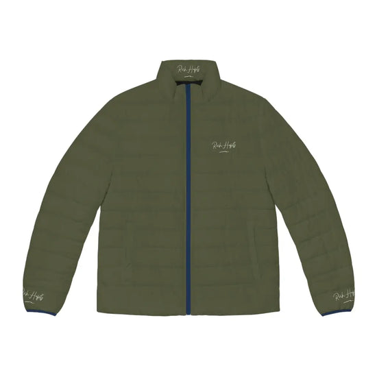 Green Unisex Puffer Jacket - S / Dark blue zipper - All Over