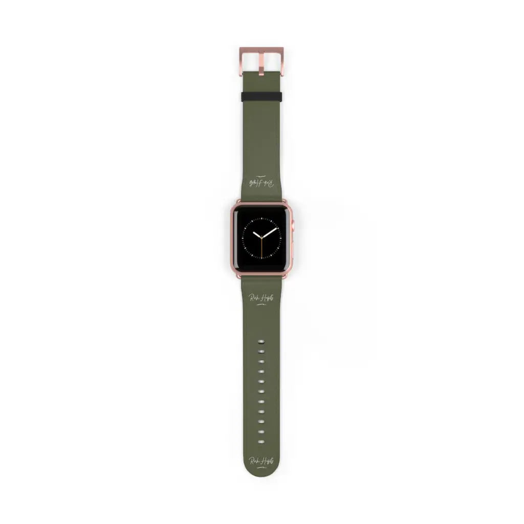 Green Watch Band - 42 - 45 mm / Rose Gold Matte -