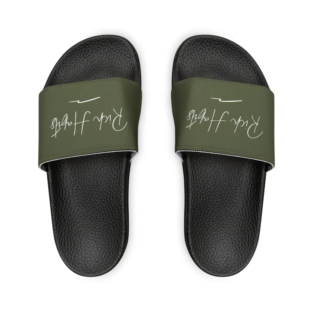 Green Youth PU Slide Sandals - Black / Kid’s 13 - Shoes