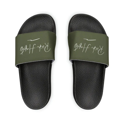 Green Youth PU Slide Sandals - Black / Kid’s 13 - Shoes