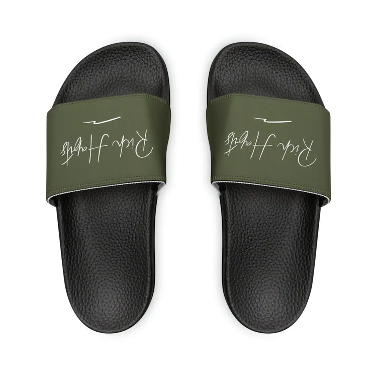 Green Youth PU Slide Sandals - Black / Kid’s 13 - Shoes