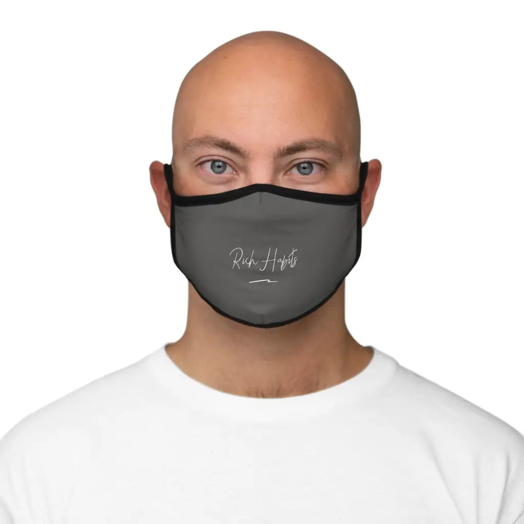 Grey Fitted Polyester Face Mask - One size - Accessories