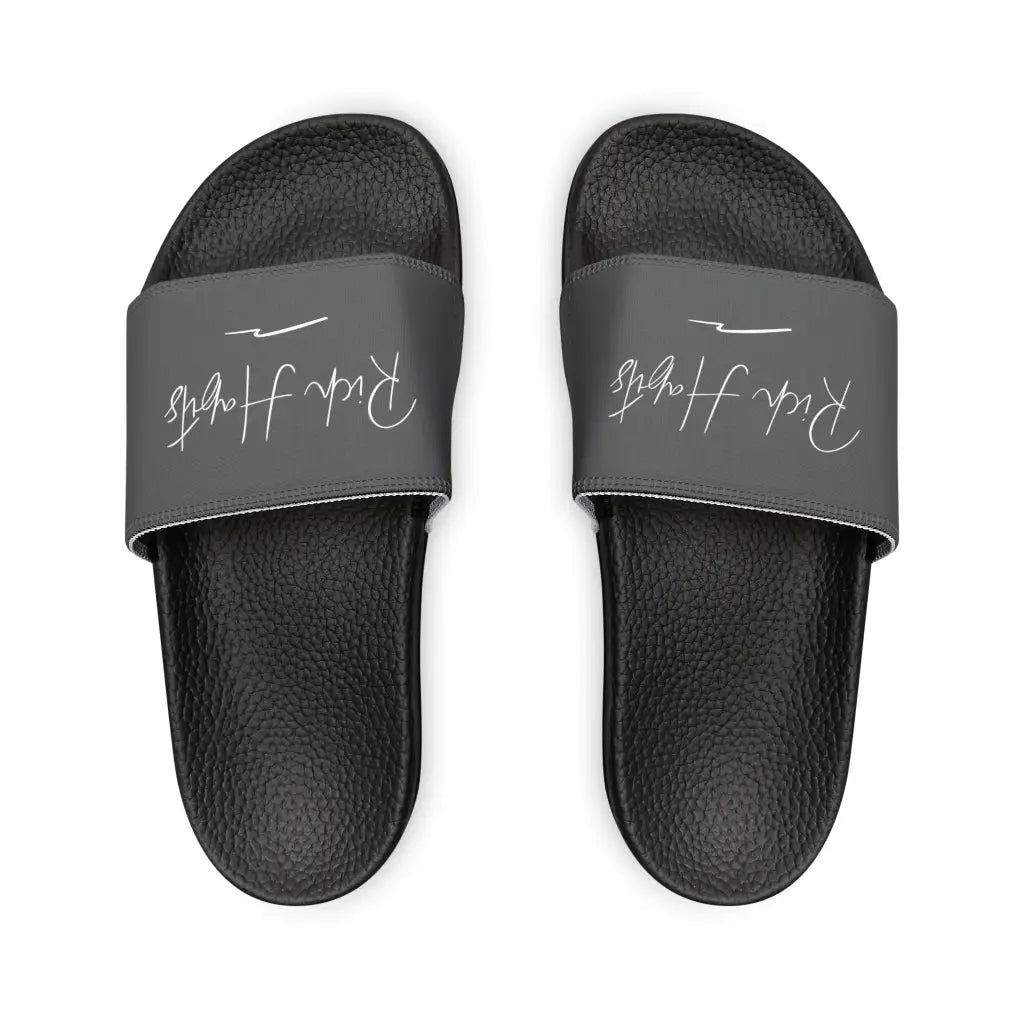 Grey Youth PU Slide Sandals - Black / Kid’s 13 - Shoes