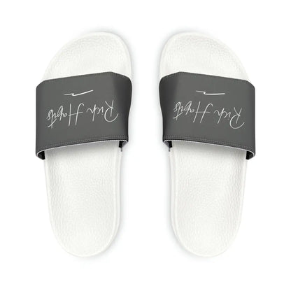 Grey Youth PU Slide Sandals - White / Kid’s 13 - Shoes