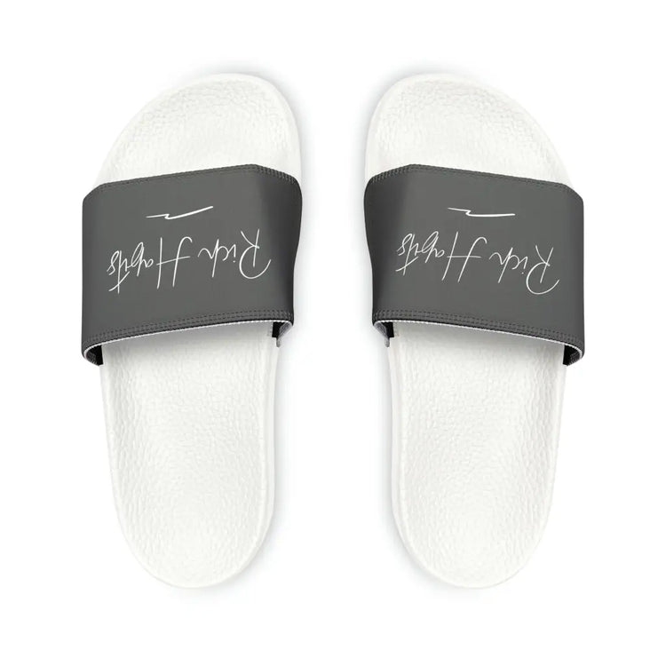 Grey Youth PU Slide Sandals - White / Kid’s 13 - Shoes