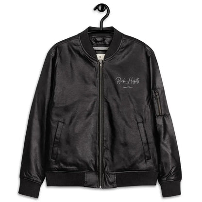 Leather Bomber Jacket - Black / XS