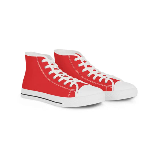 Red Men’s High Top Sneakers - US 5 / White sole - Shoes