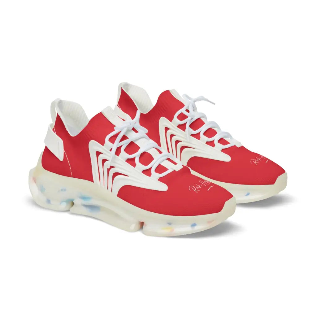 Red Men’s Mesh Sneakers - White sole / US 5 - Shoes