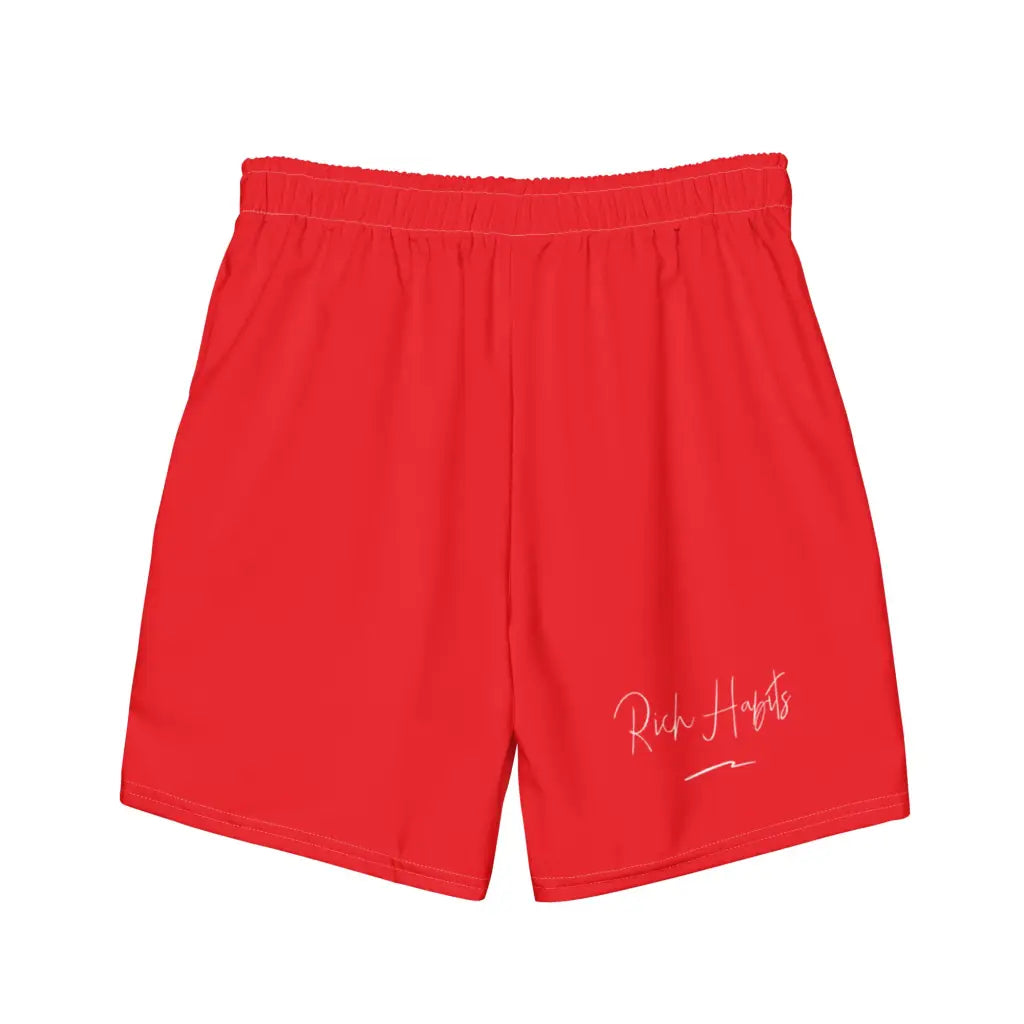 Red Men’s swim trunks