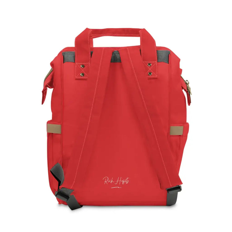 Red Multifunctional Diaper Backpack - 15.0 × 10.8 6.7’’ -