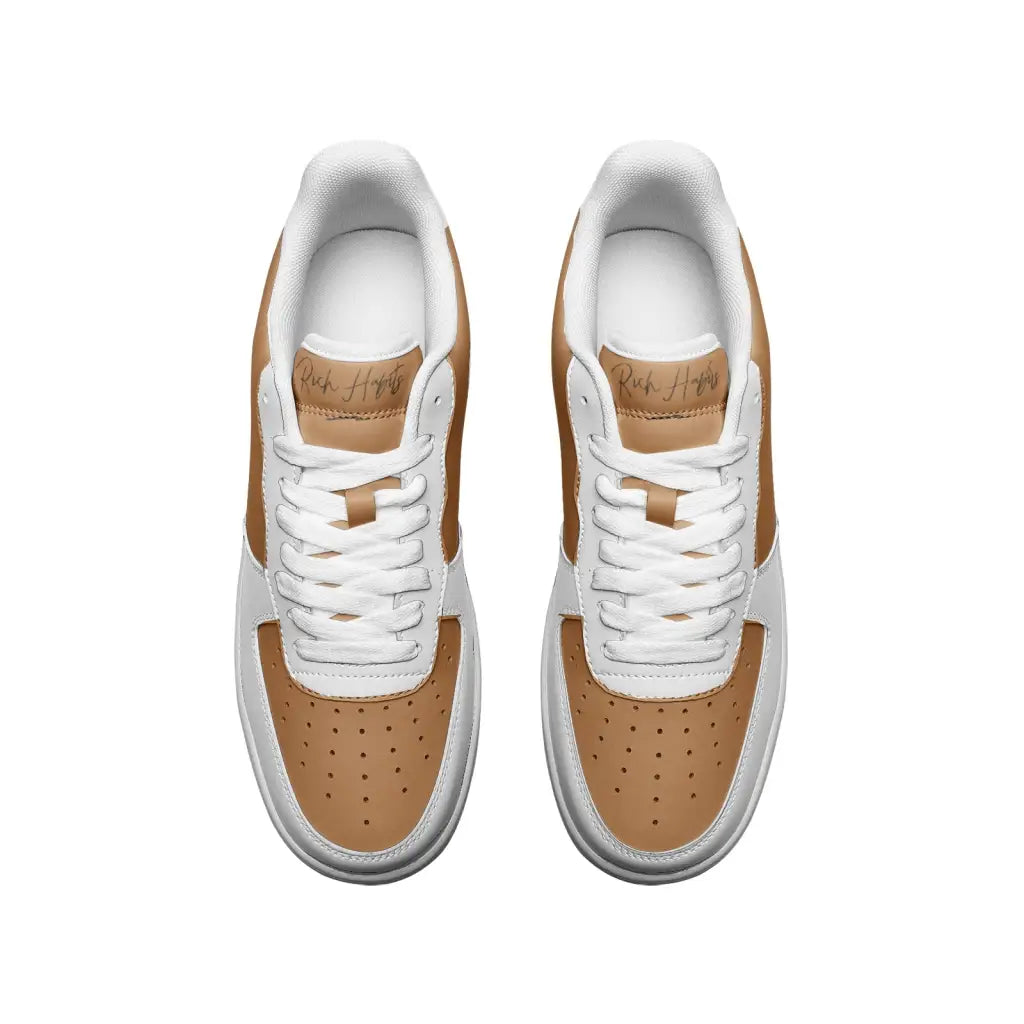 RH1 Nude/White Low Top Leather Sneakers - Shoes