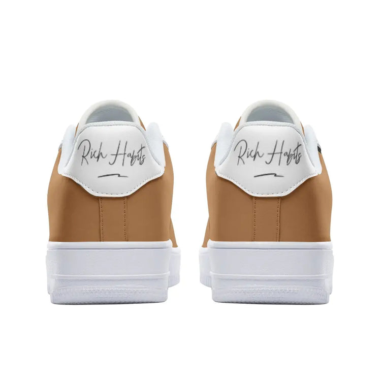 RH1 Nude/White Low Top Leather Sneakers - Shoes