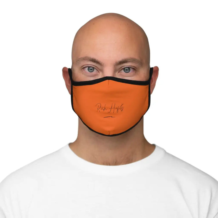 Orange Fitted Polyester Face Mask - One size - Accessories