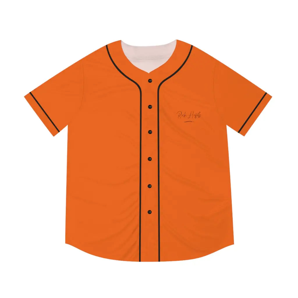 Orange Men’s Baseball Jersey - L / Black - All Over Prints