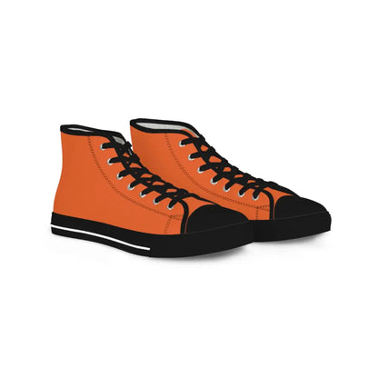 Orange Men’s High Top Sneakers - US 5 / Black sole - Shoes