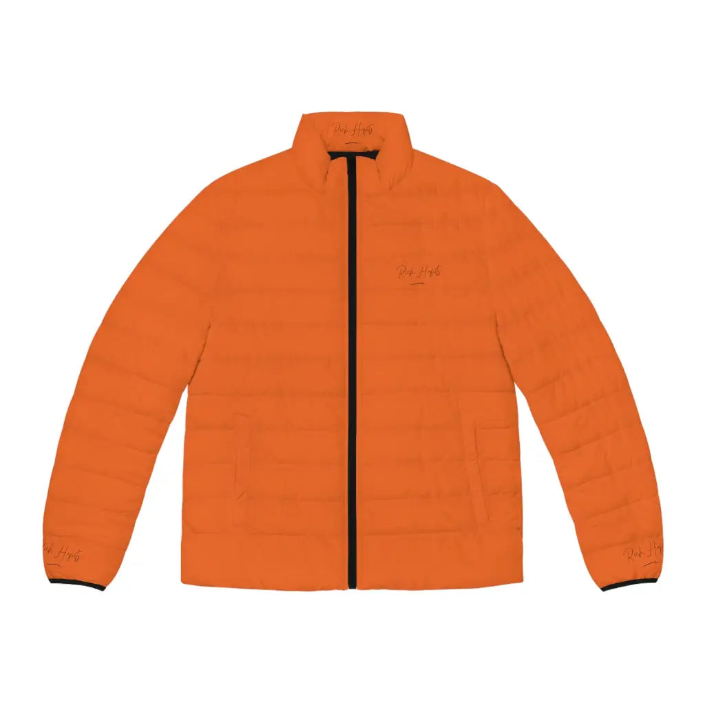 Orange Unisex Puffer Jacket - S / Black zipper - All Over