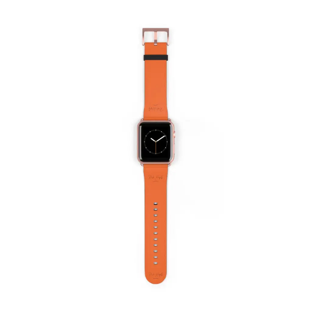 Orange Watch Band - 42 - 45 mm / Rose Gold Matte -