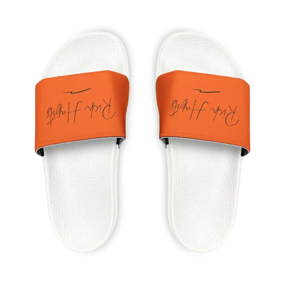 Orange Youth PU Slide Sandals - White / Kid’s 13 - Shoes