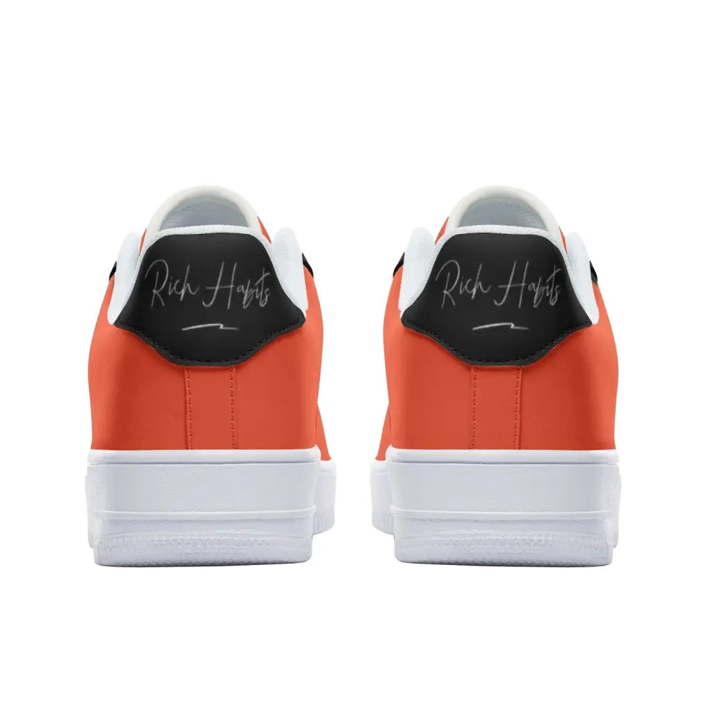 RH1 Orange/Black Low Top Leather Sneakers - Shoes