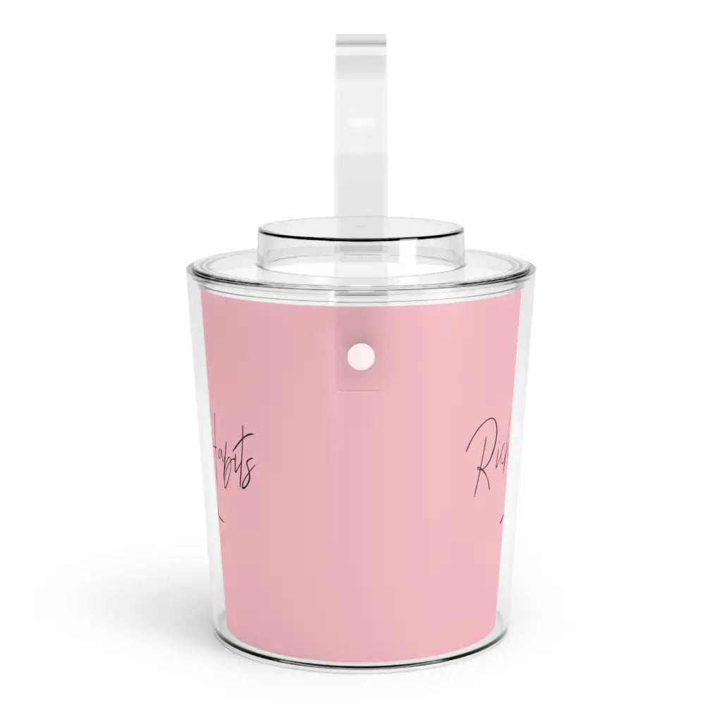 Pink Ice Bucket with Tongs - One Size / Clear - Accessories