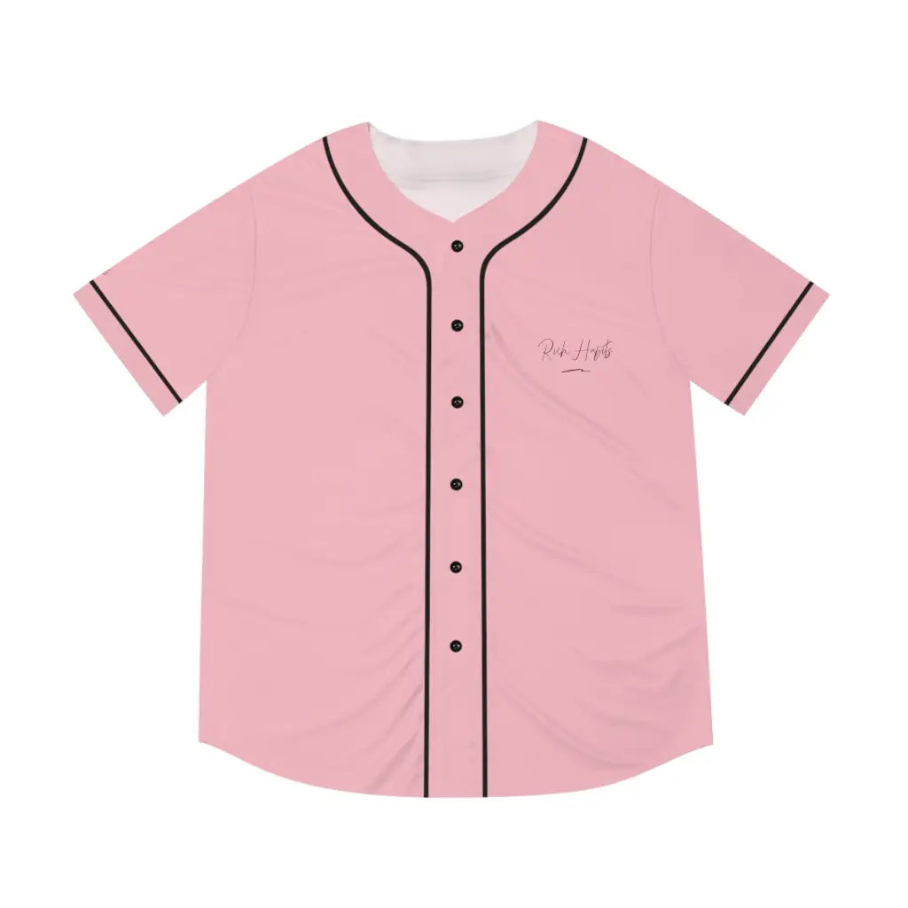 Pink Men’s Baseball Jersey - XL / Black - All Over Prints