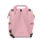 Pink Multifunctional Diaper Backpack - 15.0 × 10.8 6.7’’ -