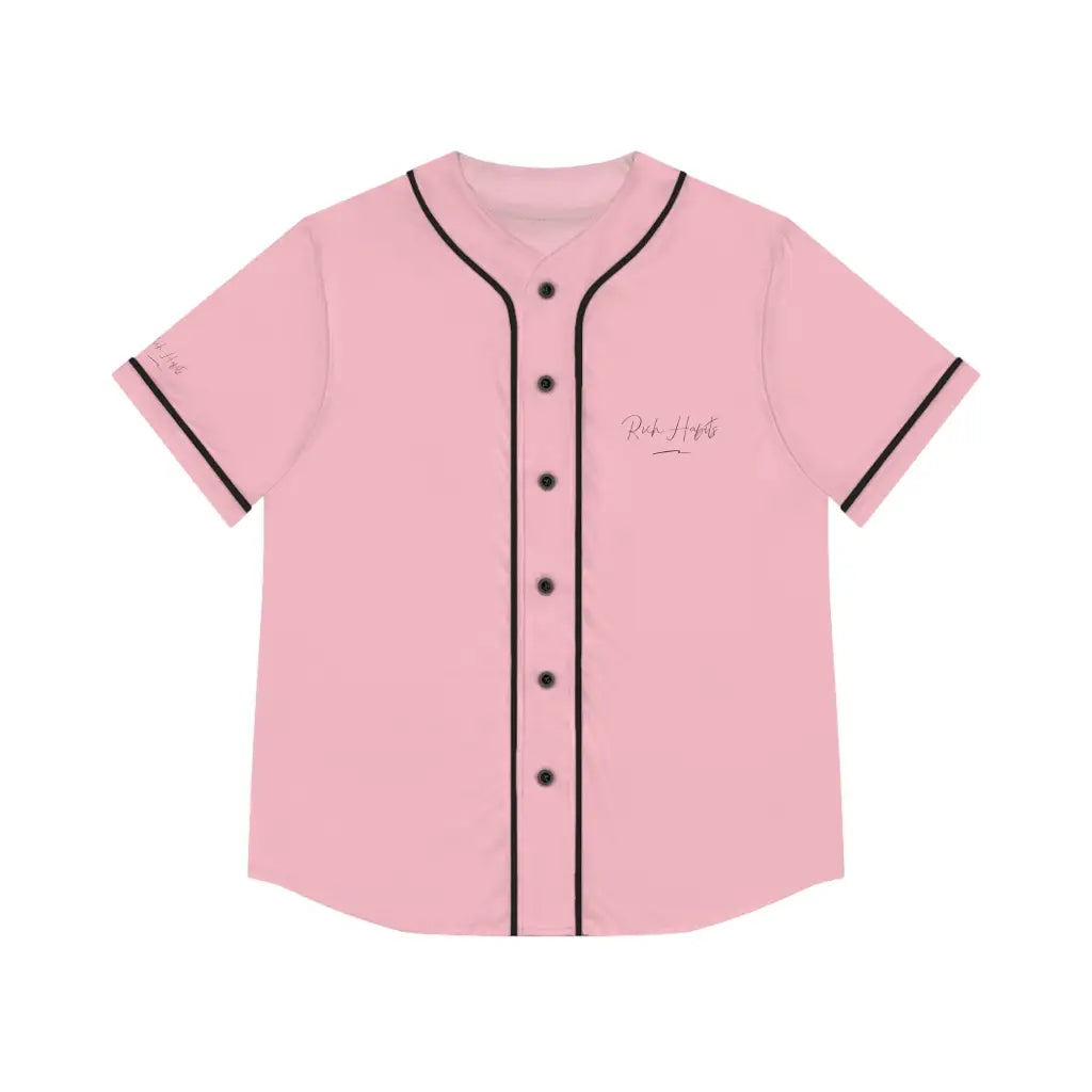 Pink Women’s Baseball Jersey - M / Black - All Over Prints