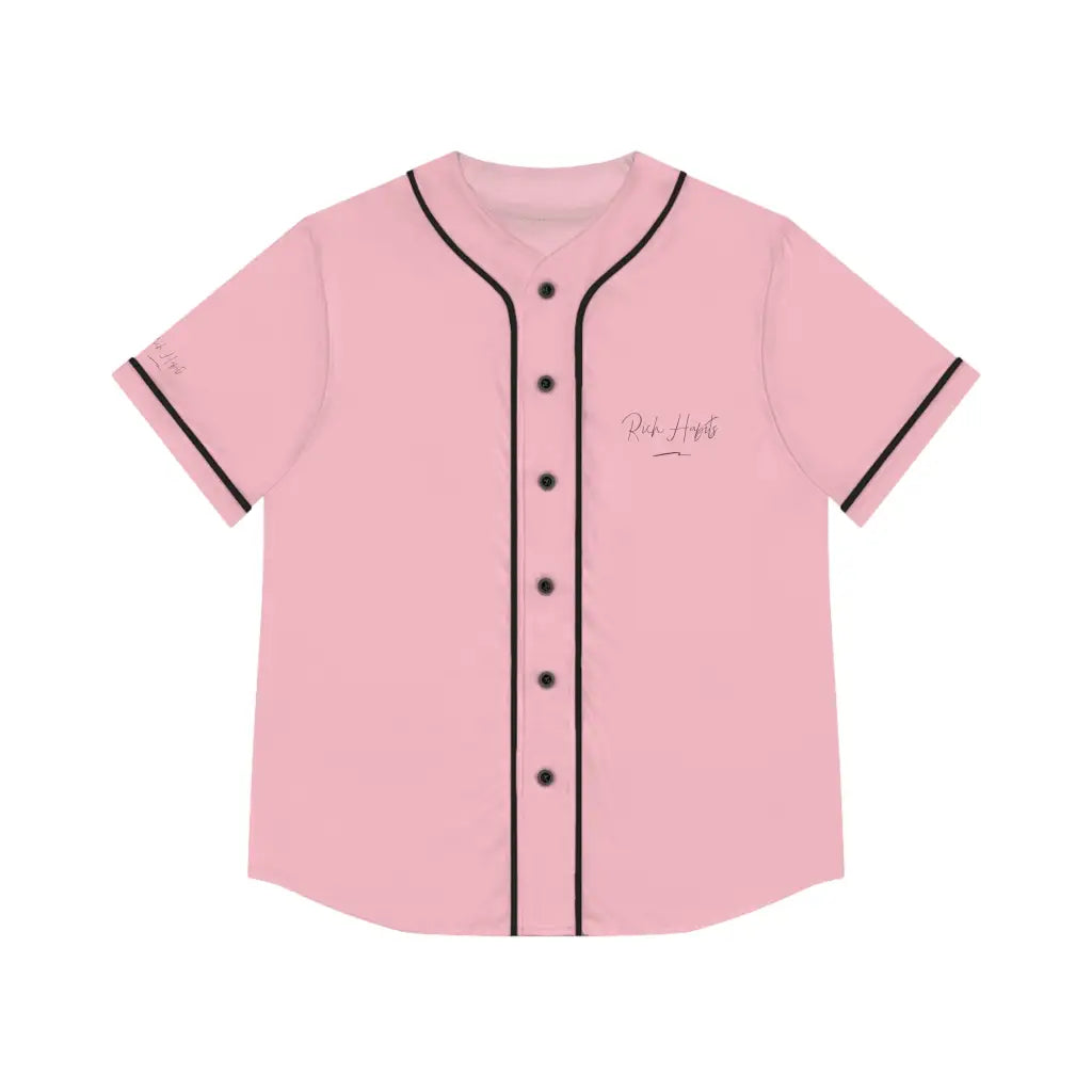 Pink Women’s Baseball Jersey - XL / Black - All Over Prints