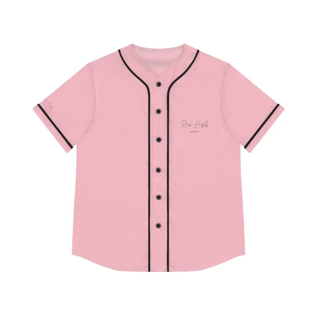 Pink Women’s Baseball Jersey - S / Black - All Over Prints