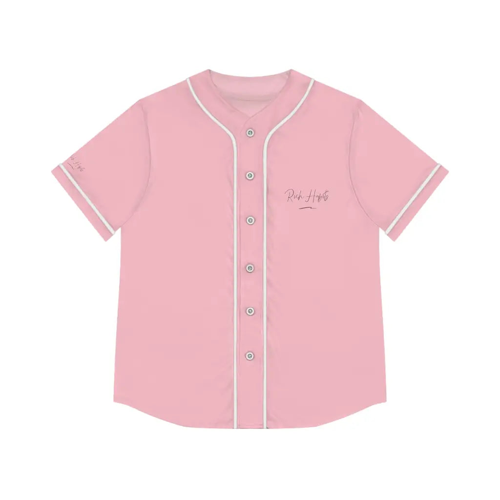 Pink Women’s Baseball Jersey - XS / Black - All Over Prints