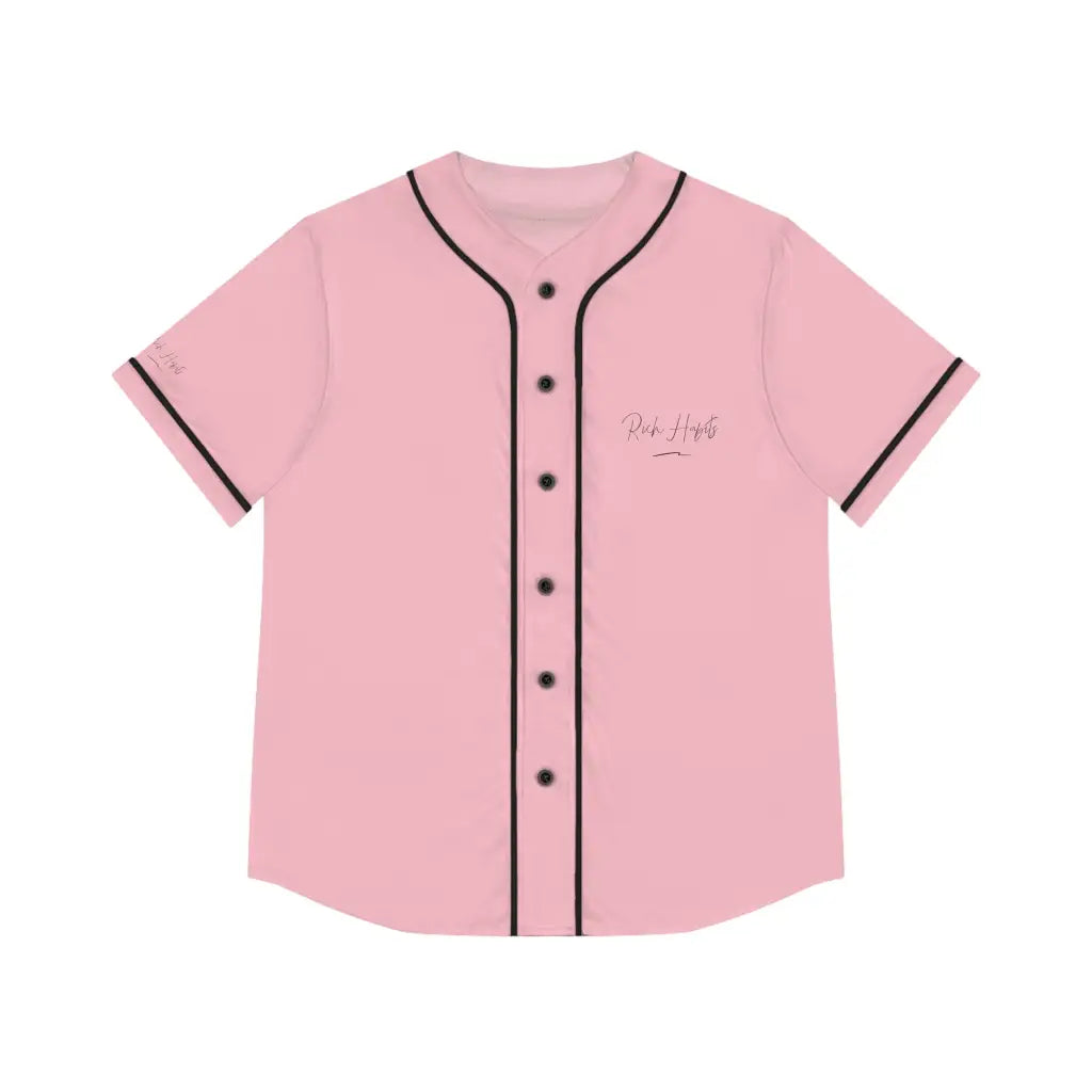 Pink Women’s Baseball Jersey - L / Black - All Over Prints