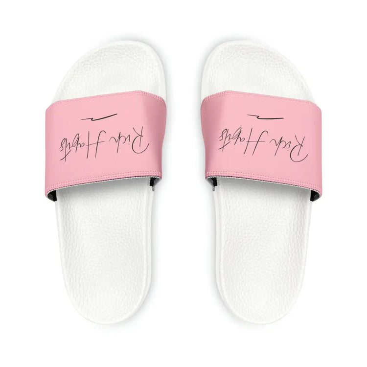 Pink Youth PU Slide Sandals - White / Kid’s 13 - Shoes