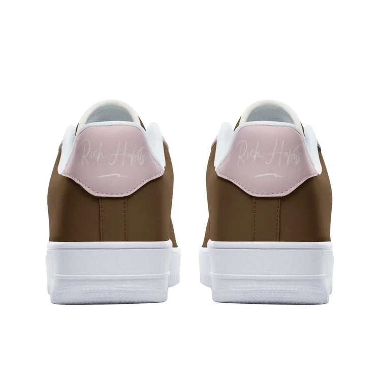 RH1 Pink/Brown Low Top Leather Sneakers - Shoes