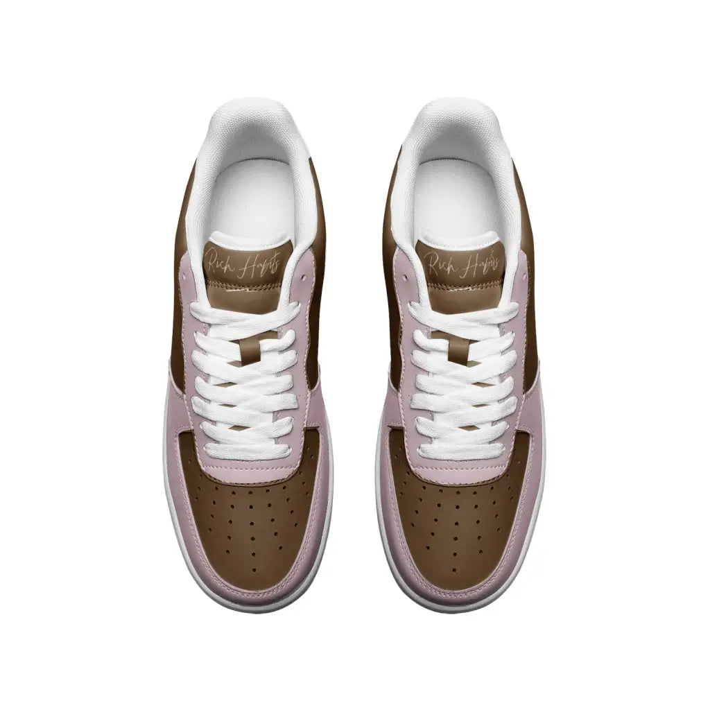 RH1 Pink/Brown Low Top Leather Sneakers - Shoes