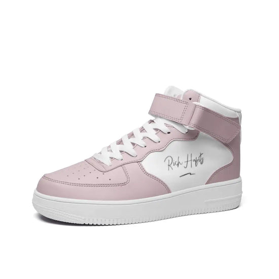 RH1 Pink/White High Top Leather Sneakers - 3 Men / 4.5 Women