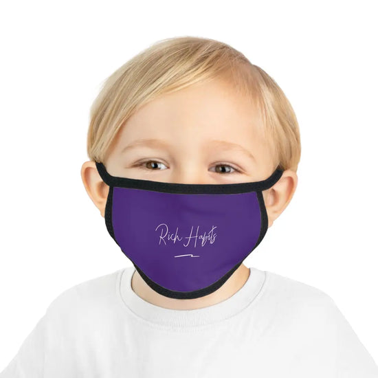 Purple Kid’s Face Mask - One size / Black stitching -