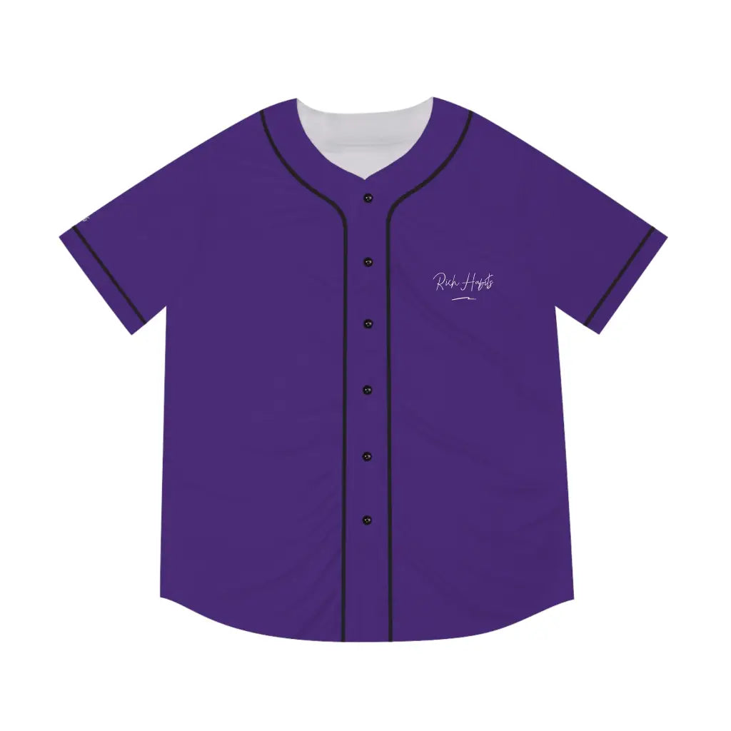 Purple Men’s Baseball Jersey - S / Black - All Over Prints