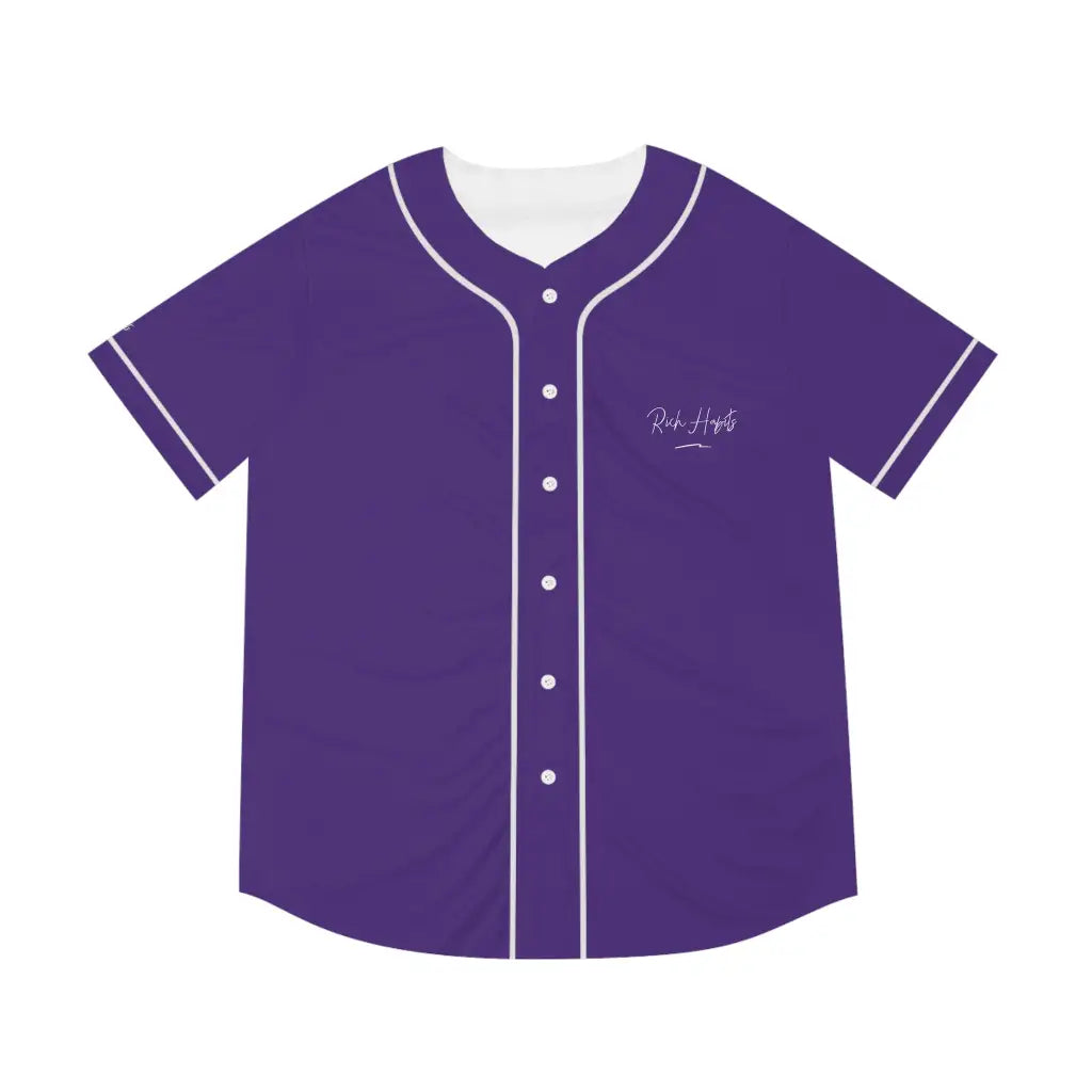 Purple Men’s Baseball Jersey - XS / Black - All Over Prints