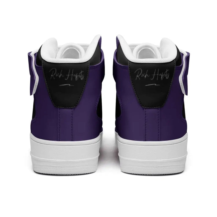 RH1 Purple/Black High Top Leather Sneakers - Shoes