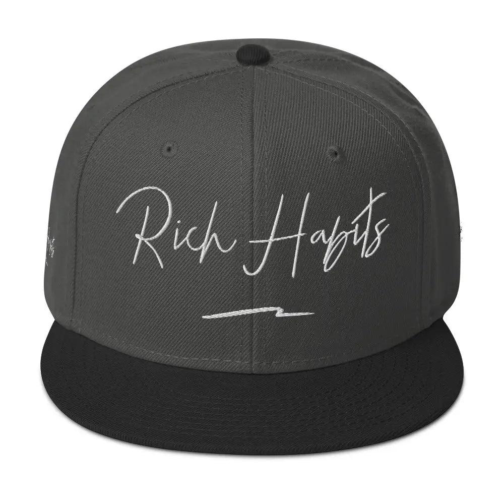 Snapback Hat - Black / Charcoal gray