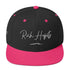 Snapback Hat - Black/ Neon Pink