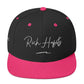 Snapback Hat - Black/ Neon Pink