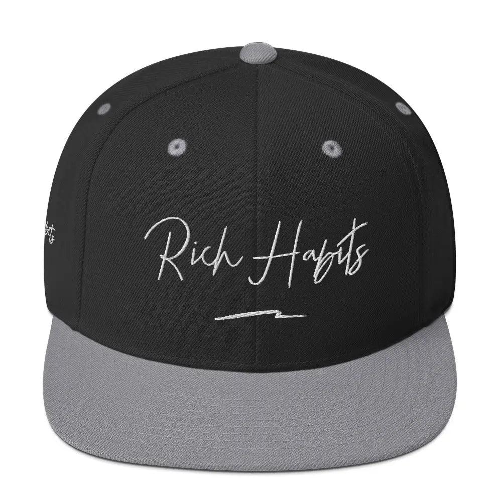 Snapback Hat - Black/ Silver