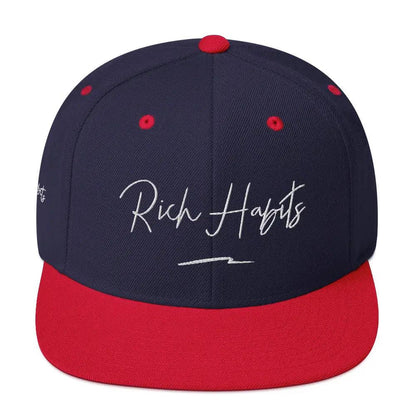 Snapback Hat - Navy/ Red