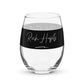 Stemless wine glass