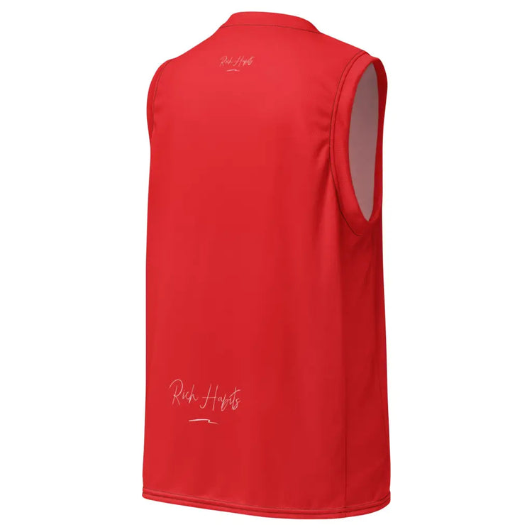 Red unisex basketball jersey