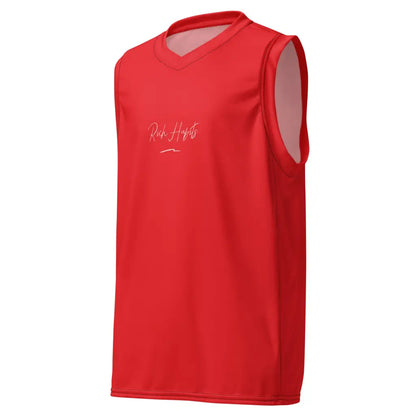 Red unisex basketball jersey - 2XS